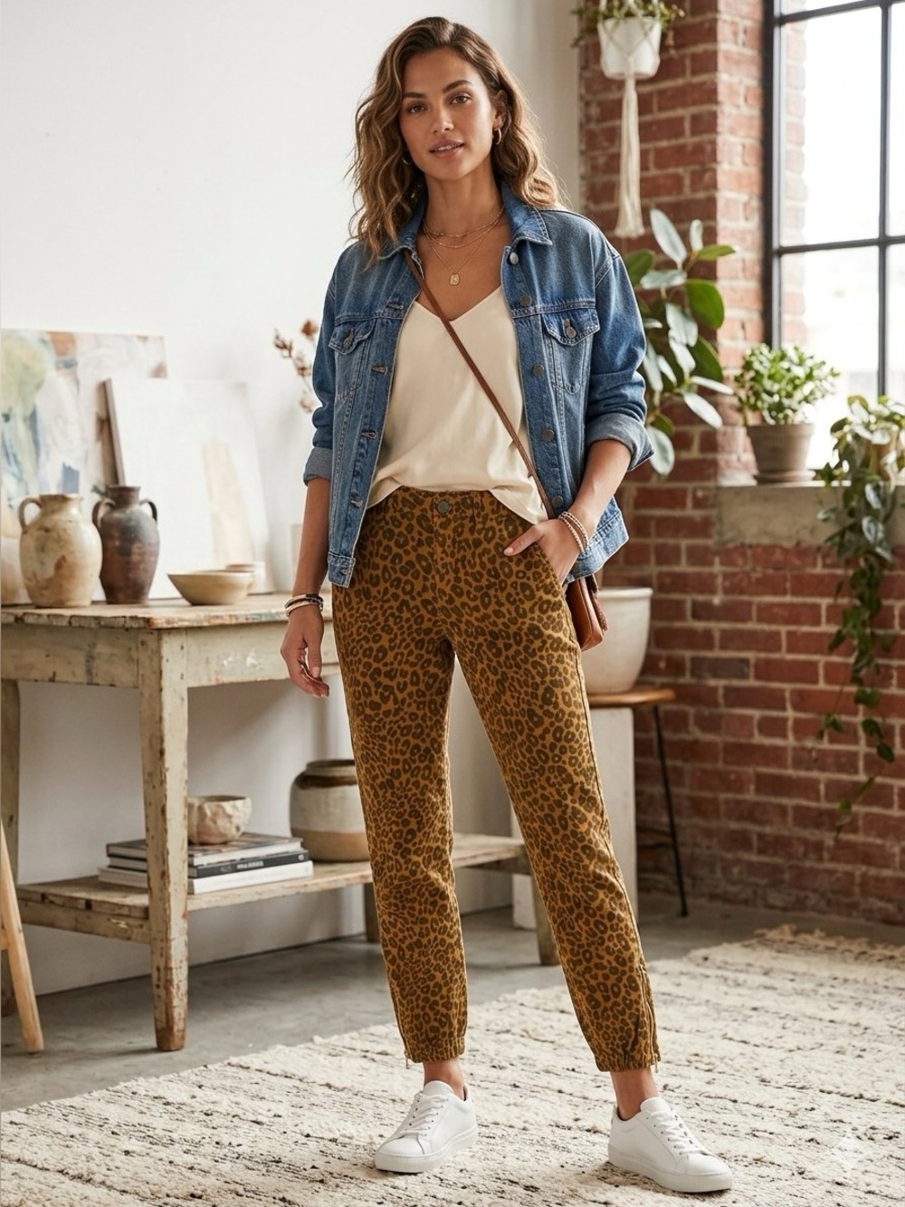 Sanctuary Leopard-Print Button Detail in Brown and Tan from Anthropologie